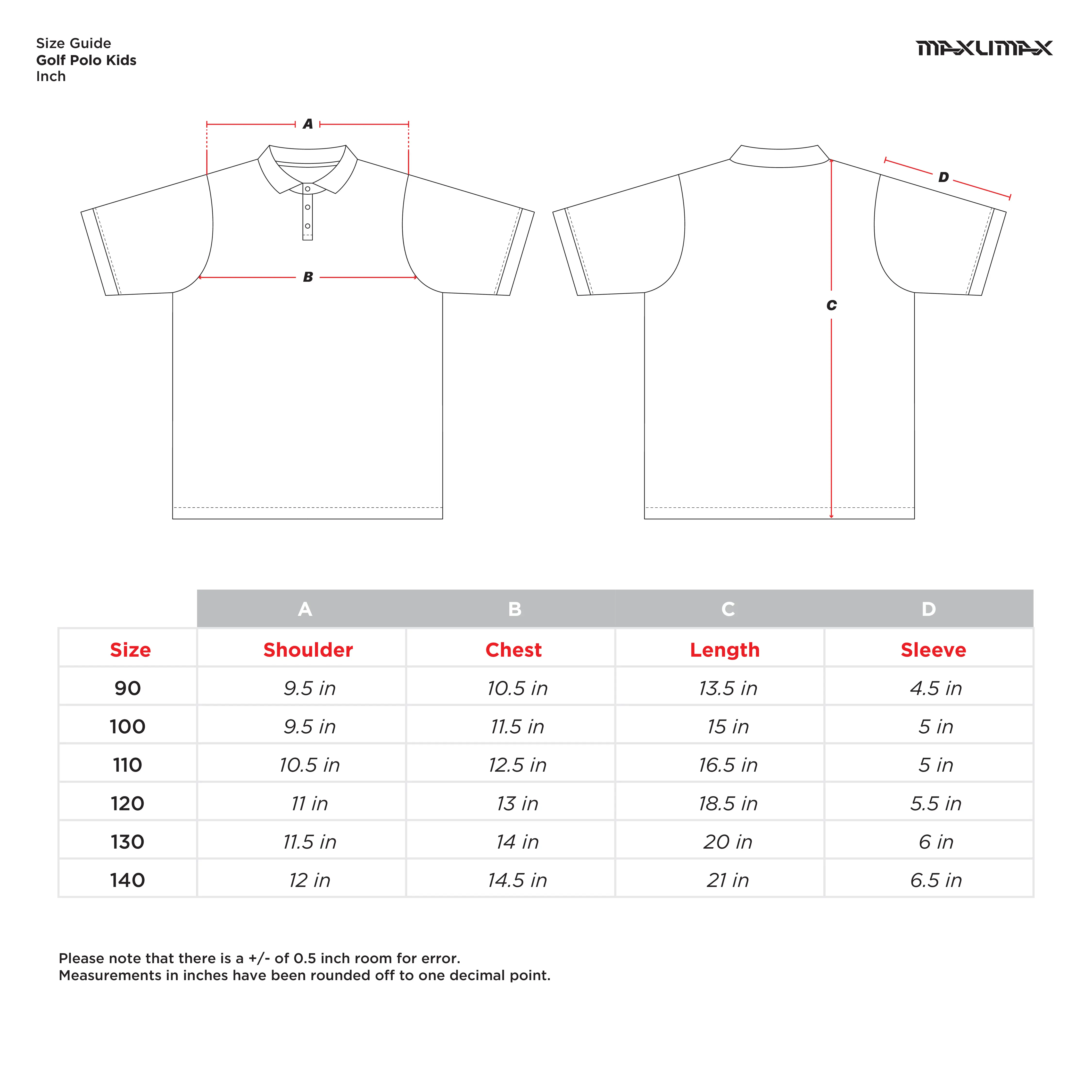 POLO GOLF (ADULT) Chart